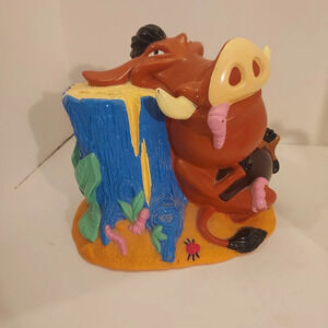 Vintage 1990's Disney The Lion King Timon and Pumbaa Plastic Coin/Piggy Bank